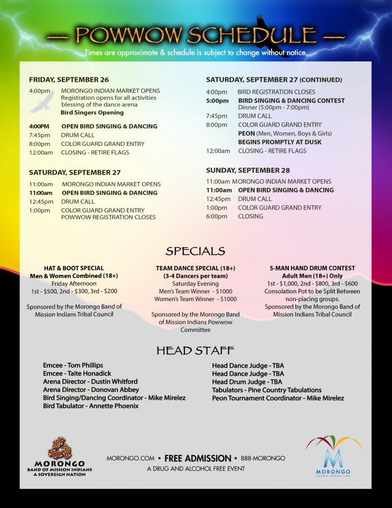 2025 Powwow Schedule Flyer BK 8.5x11